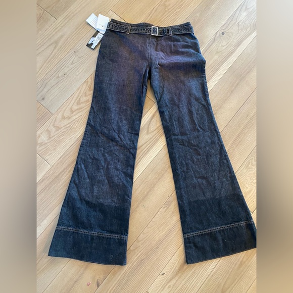 NWT Just Cavalli wide leg bell bottoms jeans by Roberto Cavalli sz 42 NEW 30” - Picture 2 of 12